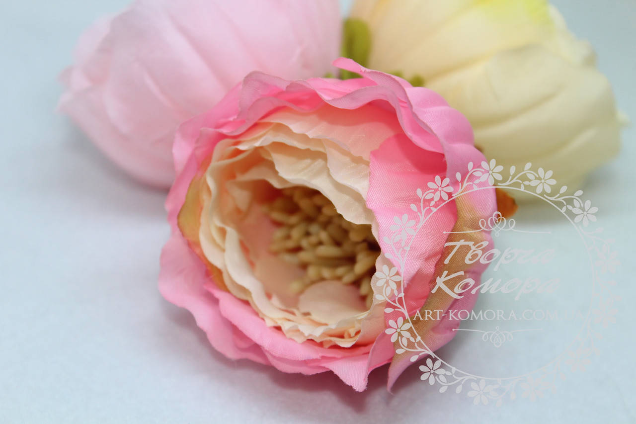 

Головка пиона с тычинками, кремово-розовый, 7 х 5