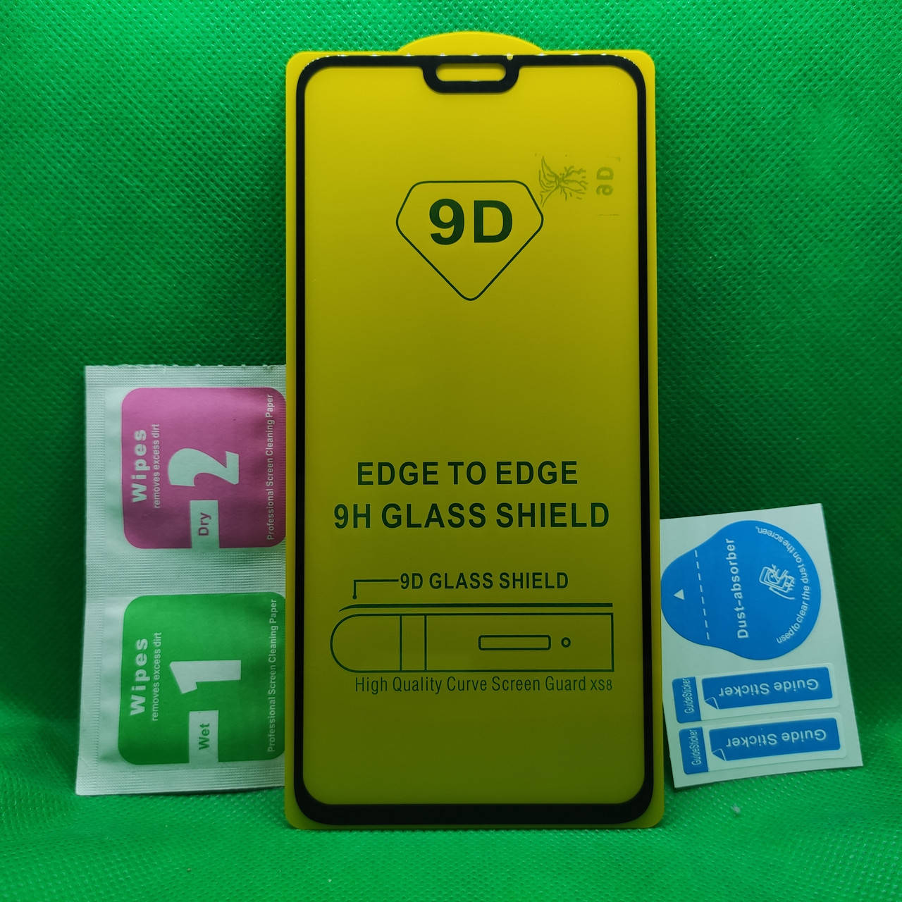 

Защитное стекло для Honor 8X Full Glue 9D 9H на весь экран телефона клей по всей поверхности Черный