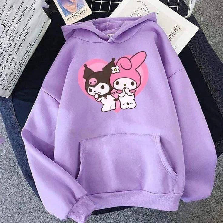 

Женское худи oversize из трёхнити на флисе с накаткой "Зайчики"