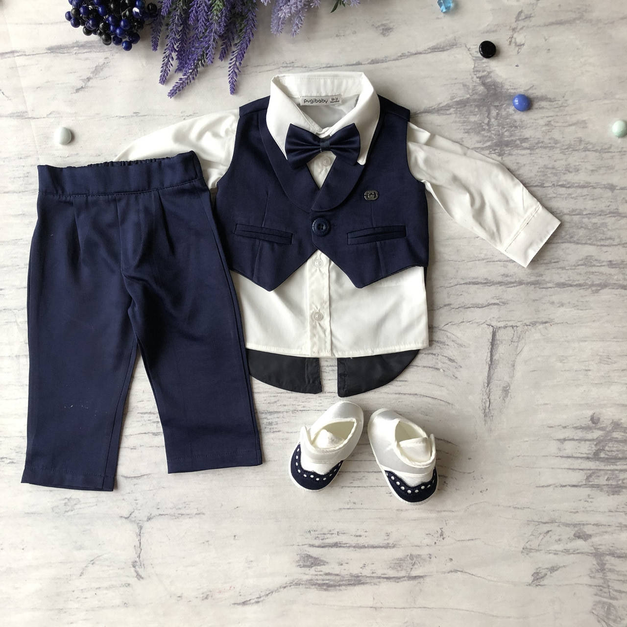 

Нарядный костюм, крестильный на мальчика 5. Размер 62 см, 68 см