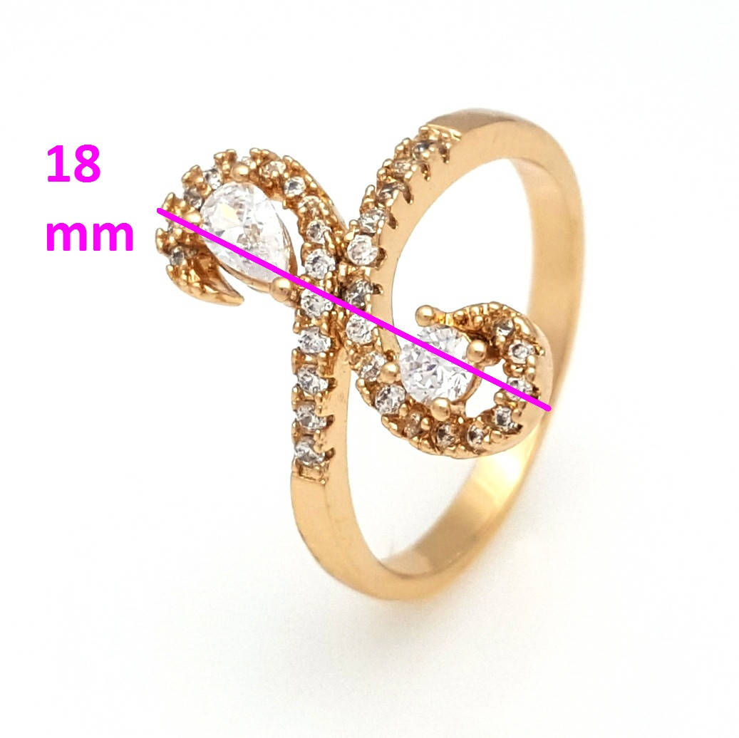 

Кольцо с медзолота, Завиток, с россыпью камней, p. 18,5, Xuping, 18К