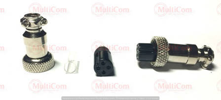 

01-06-007. Гнездо MIC 324 mini под кабель, 4pin, диам.-12мм