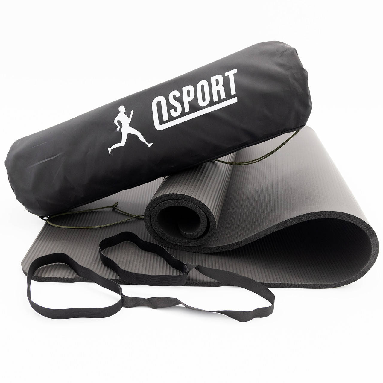 

Коврик для йоги и фитнеса NBR + чехол (йога мат, каремат спортивный) OSPORT Mat Pro 1см (n-0011) Черный