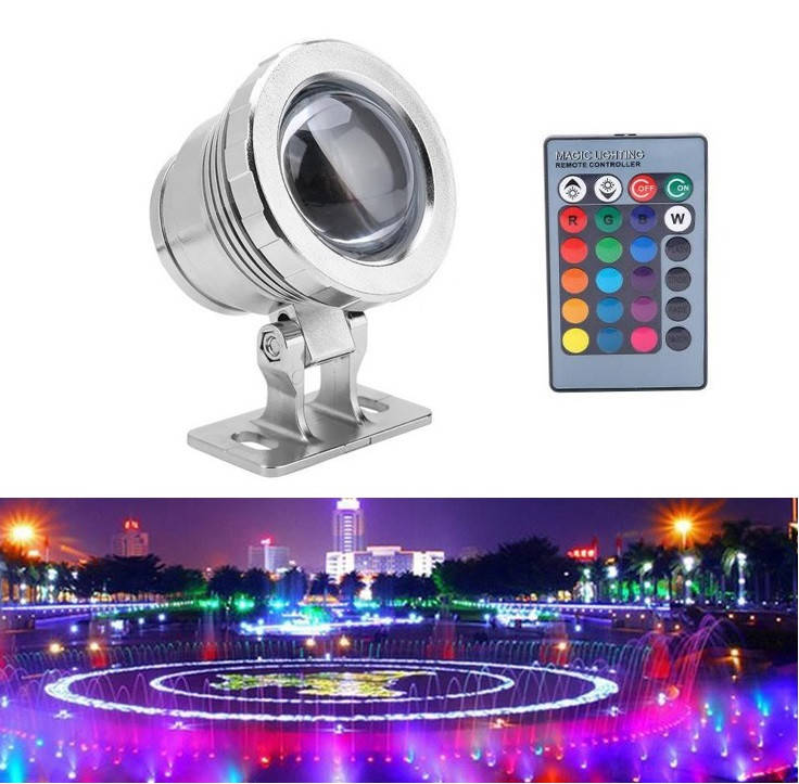

Светильник подводный для бассейна и фонтана WG-11 LED 10W 12V RGB пульт IP68 серебристый