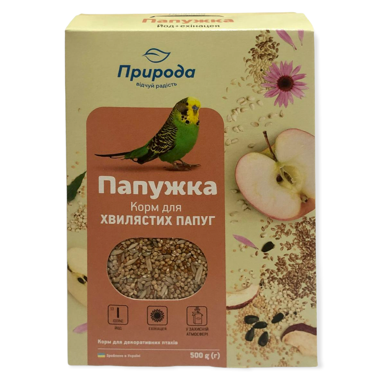 

Корм для попугаев Папужка йод + эхинацея ТМ Природа упаковка 500г