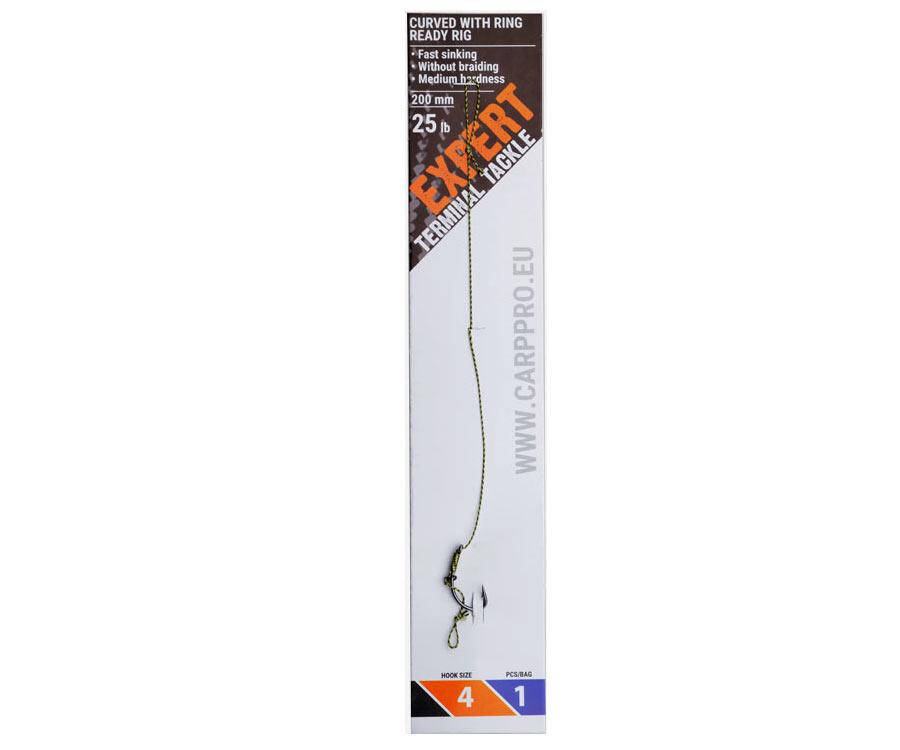 

Готовый поводок с крючком CARP PRO Curved With Ring Ready Rig №4 с кольцом
