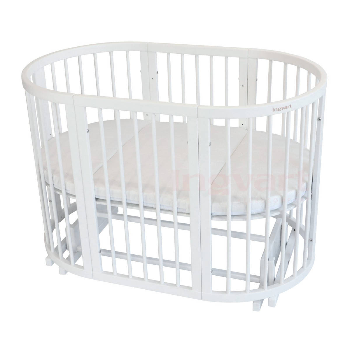 

Кроватка круглая 9в1 IngVart + МАЯТНИК+МАТРАС белый
