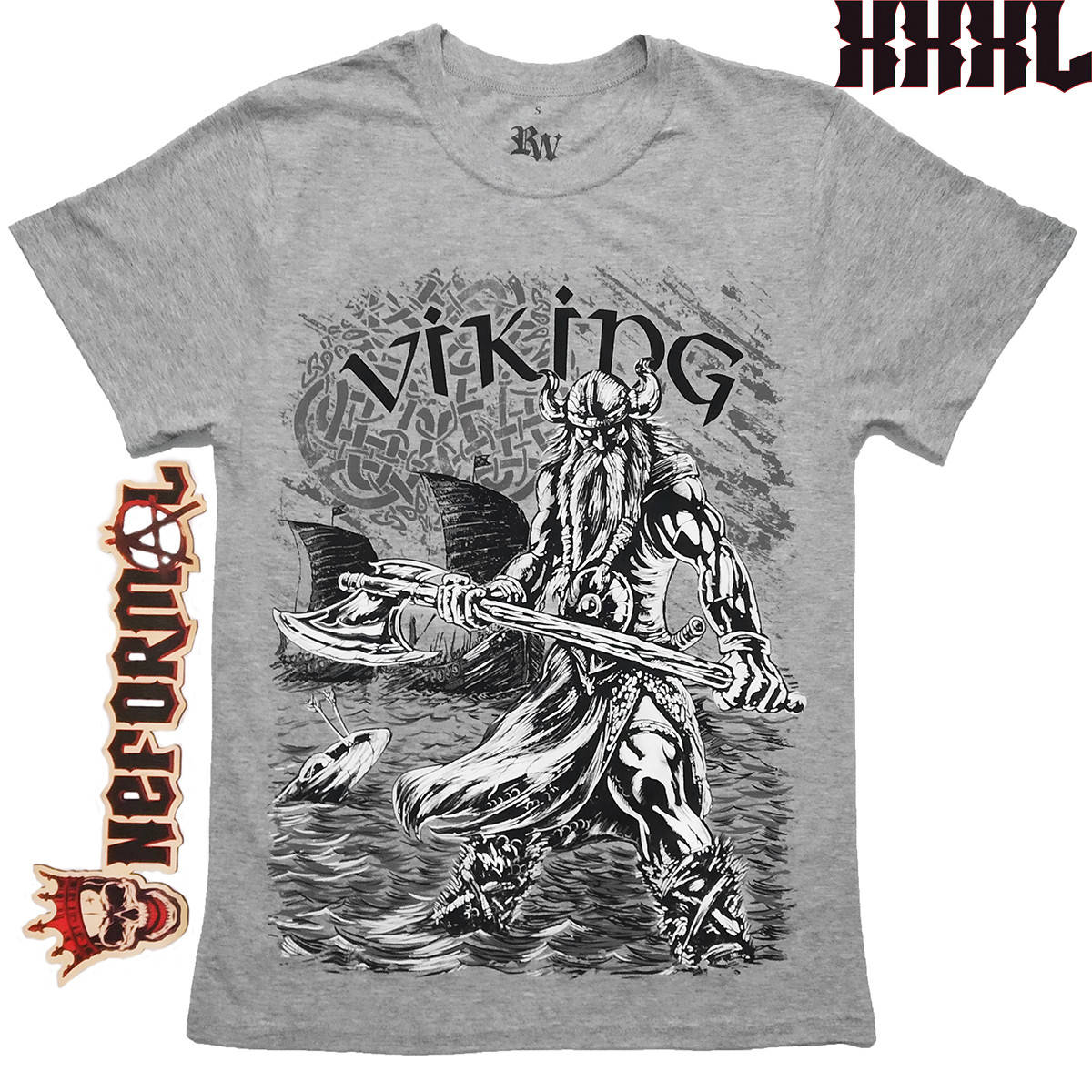 

Футболка Викинг Вальхалла / Viking Valhalla, серая, меланжевая, Размер XXXL