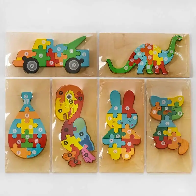 

Пазлы Деревянные для детей С 49464 6 видов,