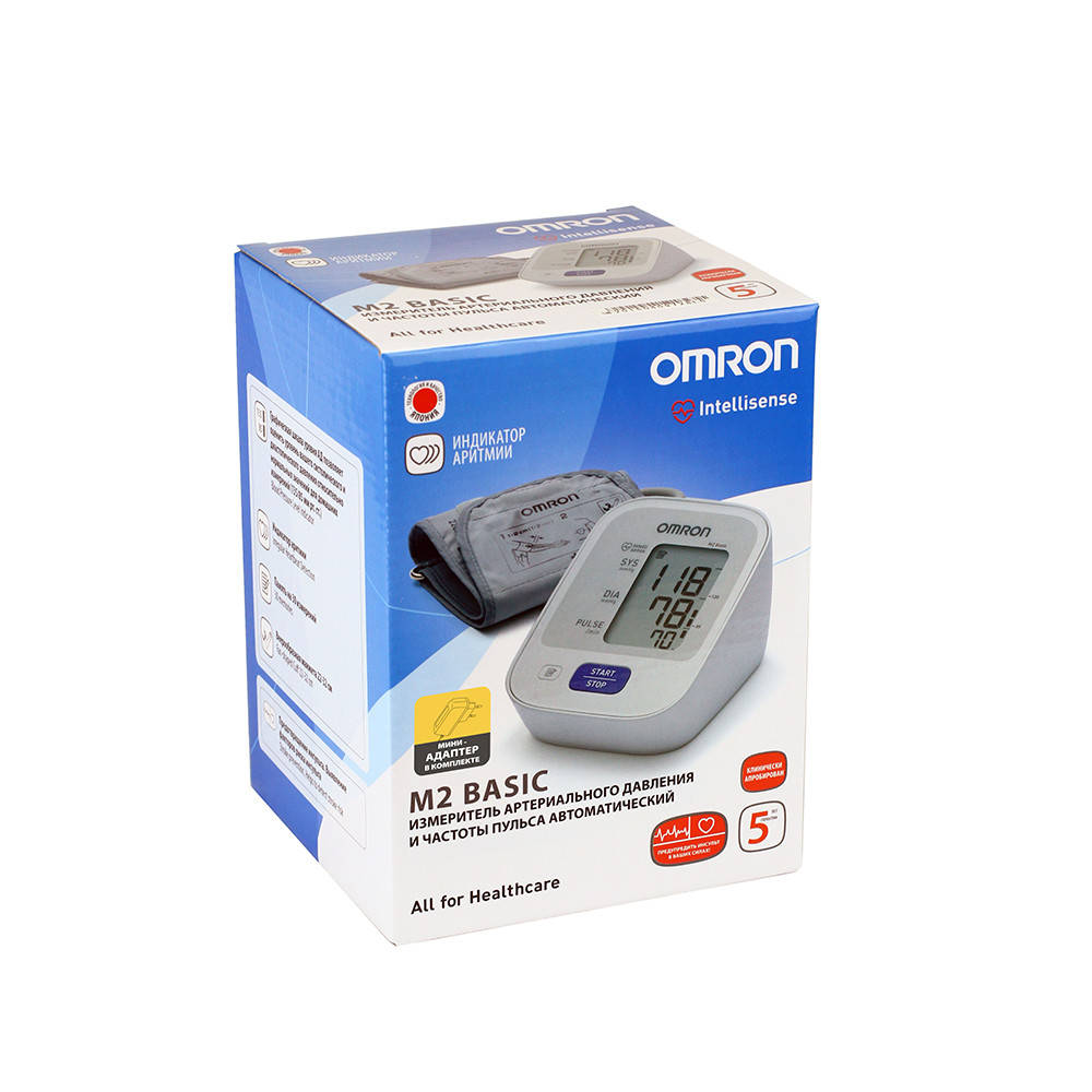 

Тонометр Omron M2 Basic (HEM-7121-ARU) автоматический на плечо с адаптером гарантия 5 лет