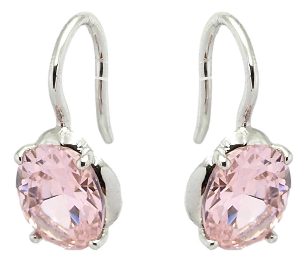 

Серьги ХР Родий французский замок "Нежно розовые фианиты"