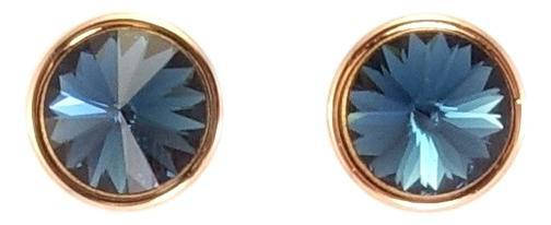 

Серьги Xuping Позолота 18K с кр-ми Swarovski гвоздики (пусеты) "Кристалл Montana в ободковой оправе" ø 10мм