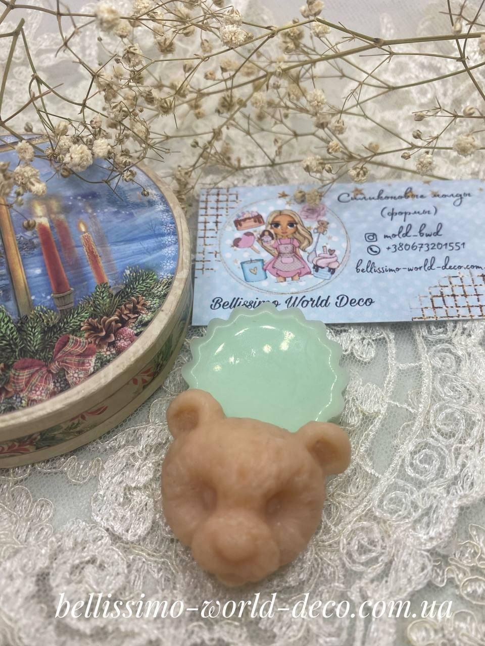 

Силиконовая форма (Молд) "Мордочка мишки", 2,8смх3,7см