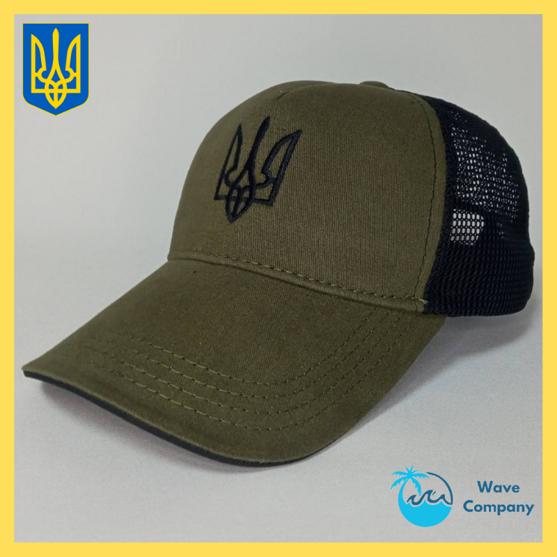 

Тактическая кепка бейсболка с гербом Украины олива с сеткой, Оливковый
