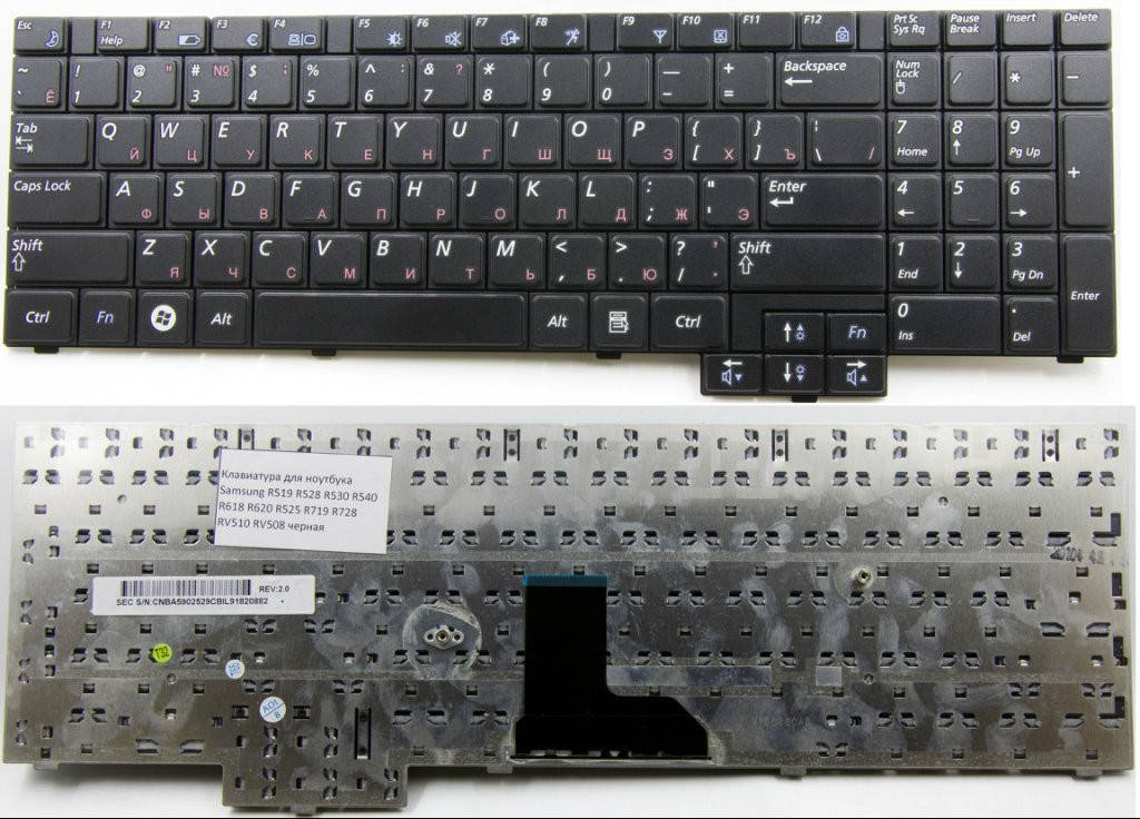 

Клавиатура Samsung RV510 Series NP-RV510-A01UA, Черный