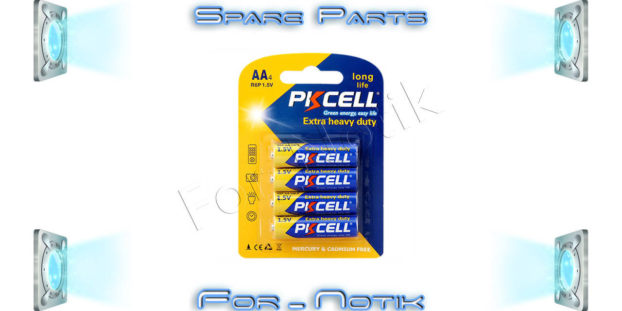 

Батарейка пальчиковая PKCELL AA R6P солевая 1.5V , 105 мин , (Блистер 4шт)