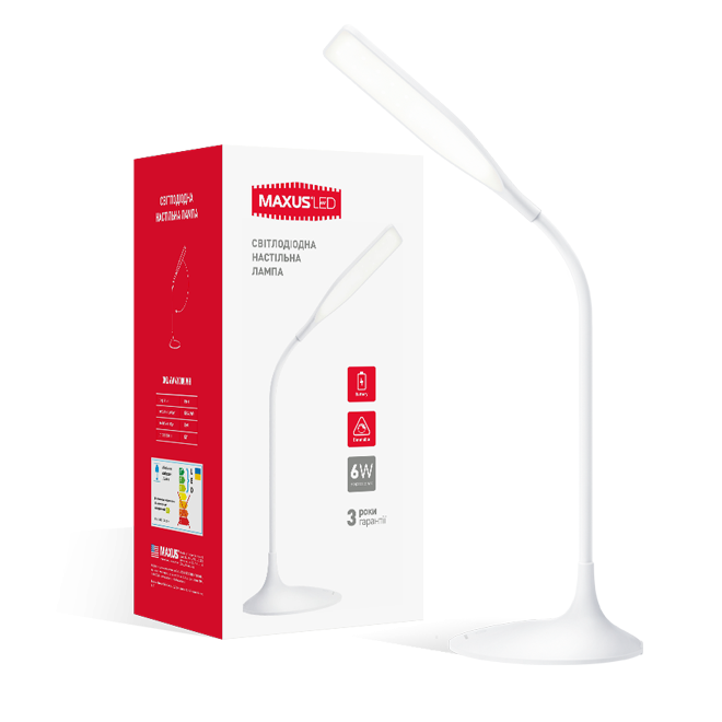 

Светодиодная настольная лампа Maxus 1-DKL-001-01 DKL 6W
