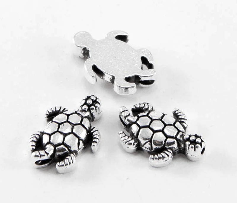 

Бусина металлическая Черепашка серебро античное 12.5х9х4 мм