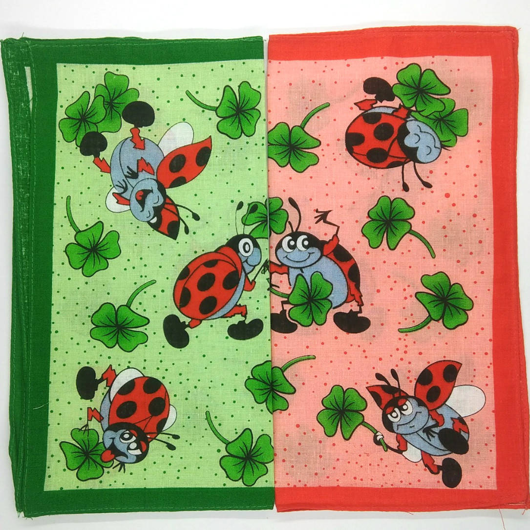 

Носовые платки детские Божья коровка 28*28см ХБ, Разные цвета