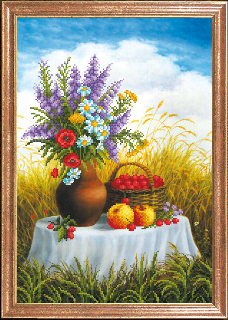 

Схема для вышивки бисером Натюрморт в поле