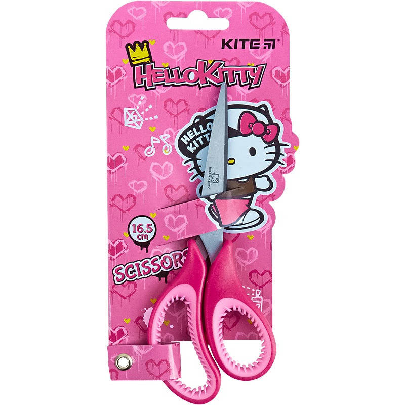 

Дитячі ножиці канцелярські Kite Hello Kitty 165 мм ергономічні ручки