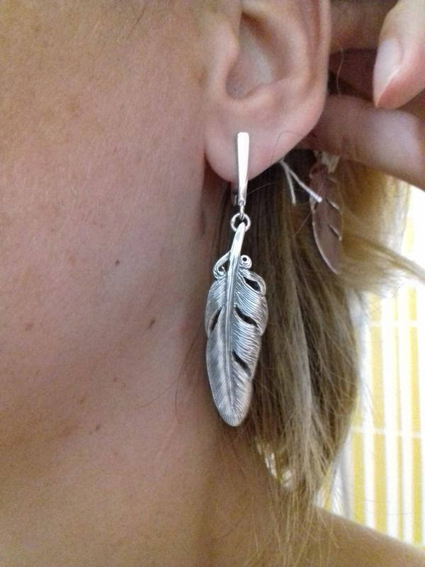 

Серебряные серьги Перо
