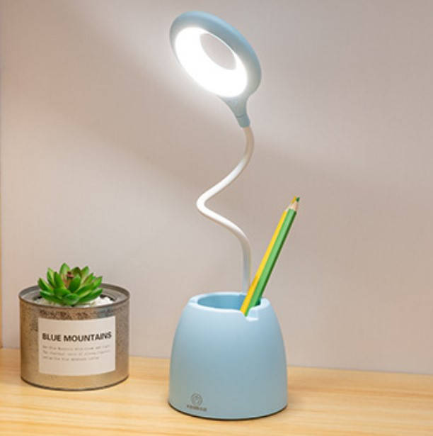 

Настольная Led лампа ночник Desk lamp с органайзером на аккумуляторе голубая, Голубой