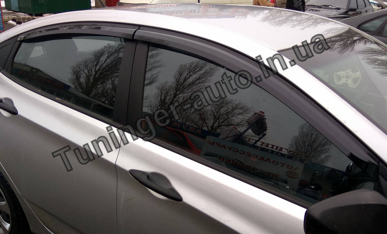

Дефлекторы окон (ветровики) Hyundai Accent 2010-2017 Sed (Autoclover А126)