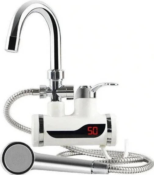 

Электрический проточный водонагреватель + душ Delimano / Цифровой мини бойлер кран с душем и и LCD экраном