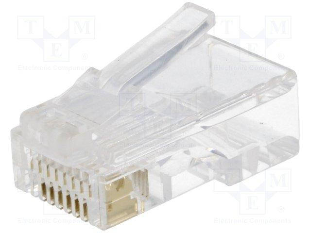 

RJ45 8P8C-AAA GOLD Вилка; RJ45; PIN:8; Конфиг.выводов: 8p8c; IDC, обжим; на провод