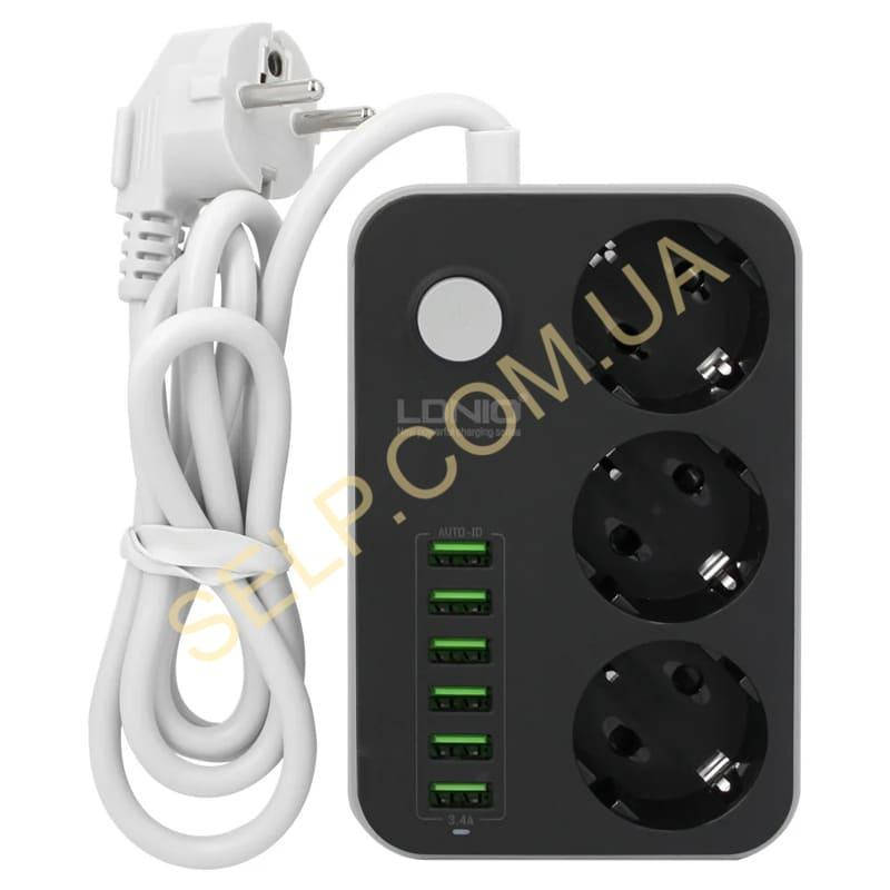 

Мережевий фільтр LDNIO SE3631 3 SOCKET 6USB 1.6м Black-Grey