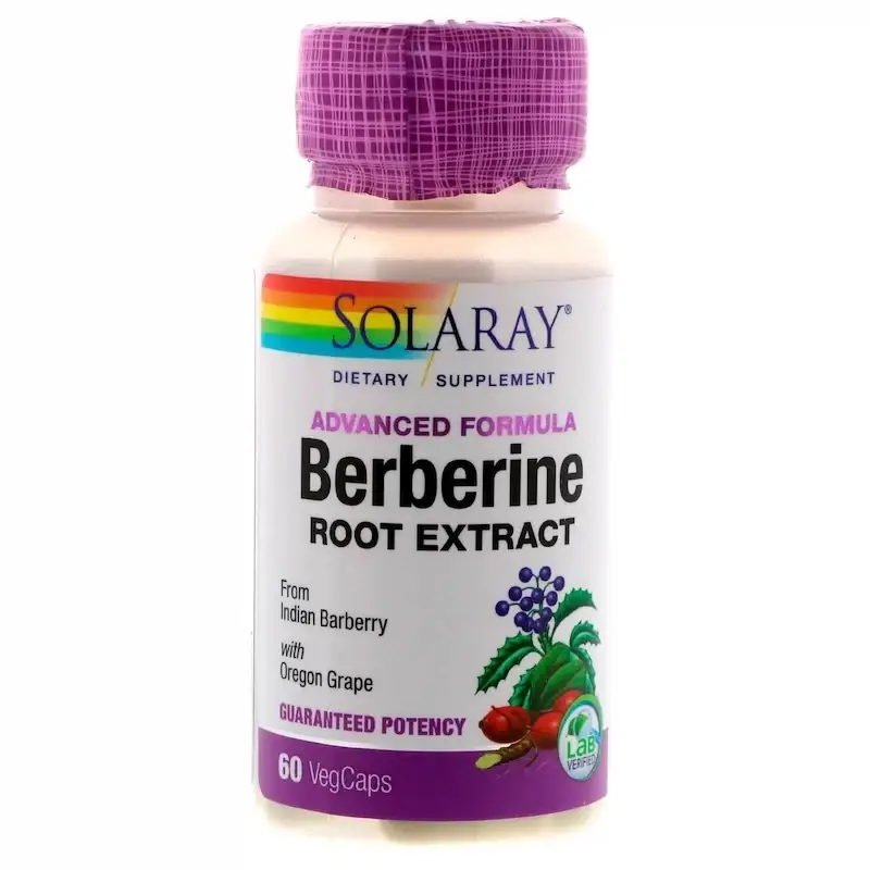 

Берберин, Berberine, Solaray, 60 капсул (SOR-20677)