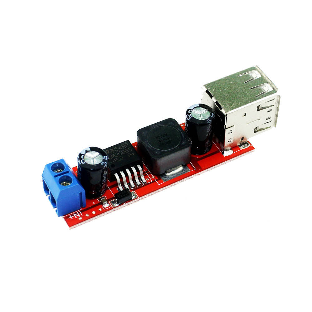 

DC-DC Понижающий преобразователь 9.0 - 36V / 2 X USB, 5V 3A (LM2596)