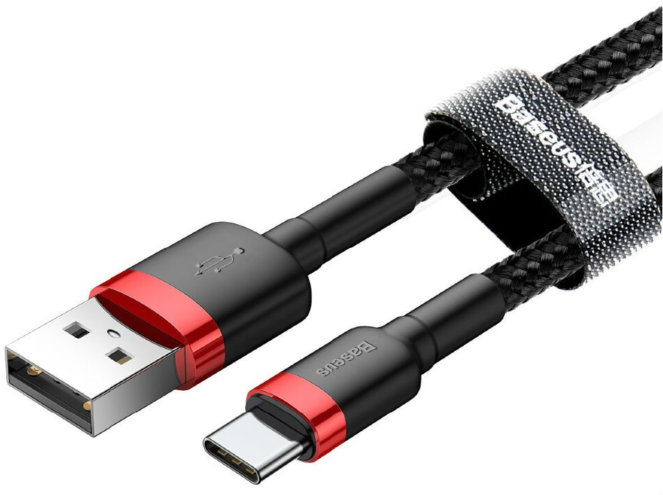 

Кабель Baseus Cafule Type-C 2A (2m), Red, Red, (CATKLF-C09), Красный