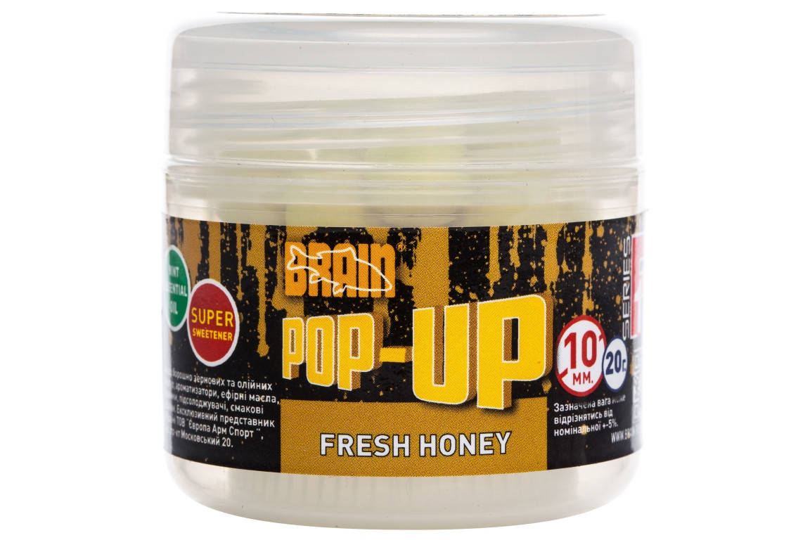 

Бойлы Brain Pop-Up F1 Fresh Honey (мёд с мятой) 10мм/ 20г