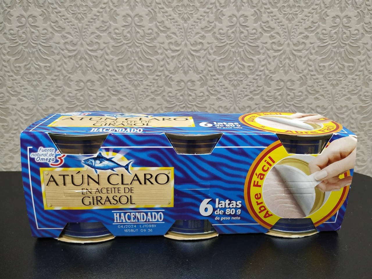 

Тунец в подсолнечном масле Hacendado Atun en Aceite Girasol 6 x 80 g. Испания.