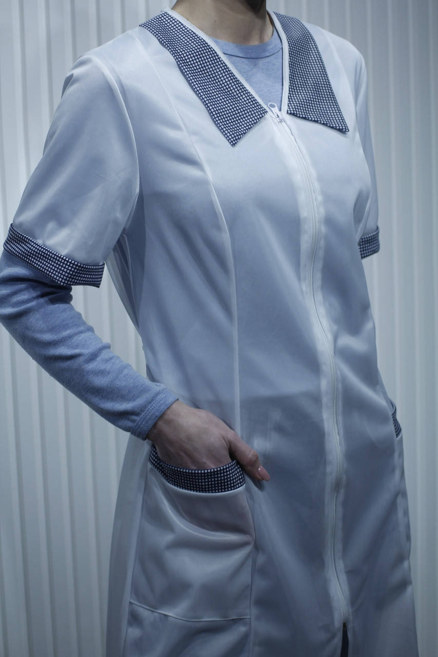 

Р-р 46-62, Спецодежда, Универсальный нейлоновый халат рабочий 50-52, Белый