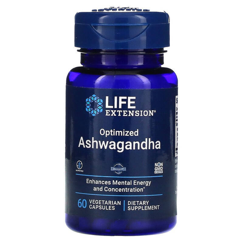 

Life Extension, Оптимизированный Экстракт Ашваганды, 60 вегетарианских капсул (LEX-88806)