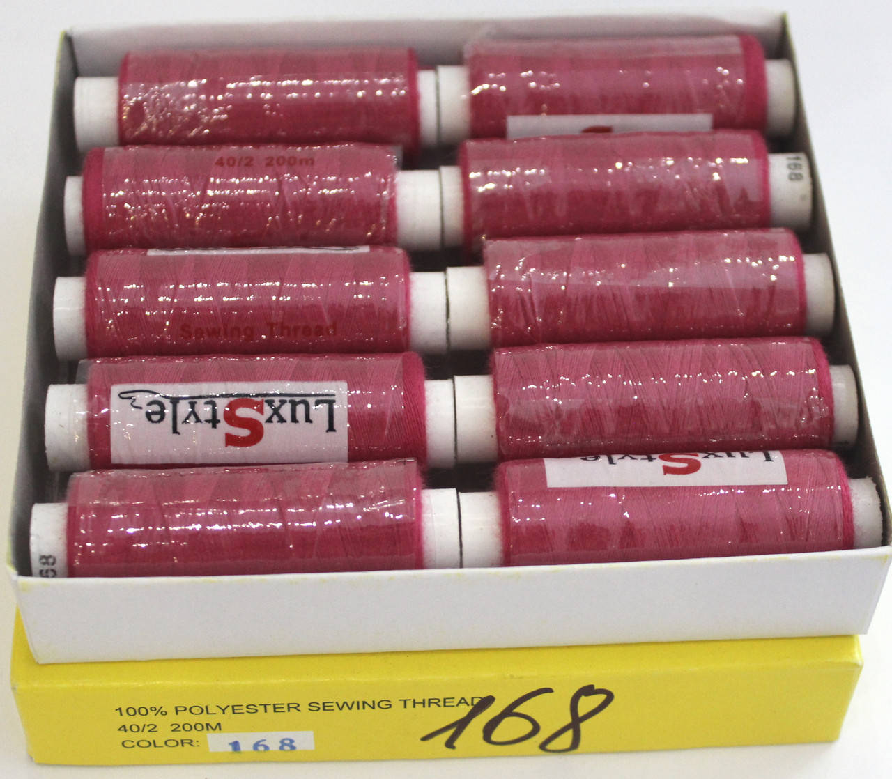 

Нитки швейные LuxStyle 40/2-200м (100% полиэстeр) №168, Разные цвета