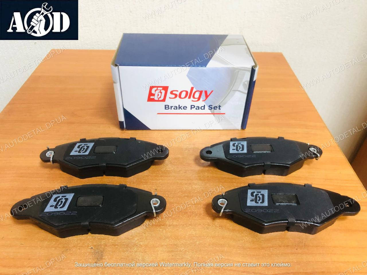 

Тормозные колодки на Renault Kangoo передние 1997-->2008 Solgy (Испания) 209022