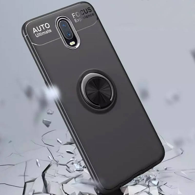 

Чехол для OnePlus 7 под магнитный держатель в авто Deen ColorRing Черный / Черный