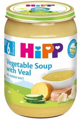 

HiPP Пюре мясо-овощное Овощной суп с нежной телятиной 6м+ (190 г)
