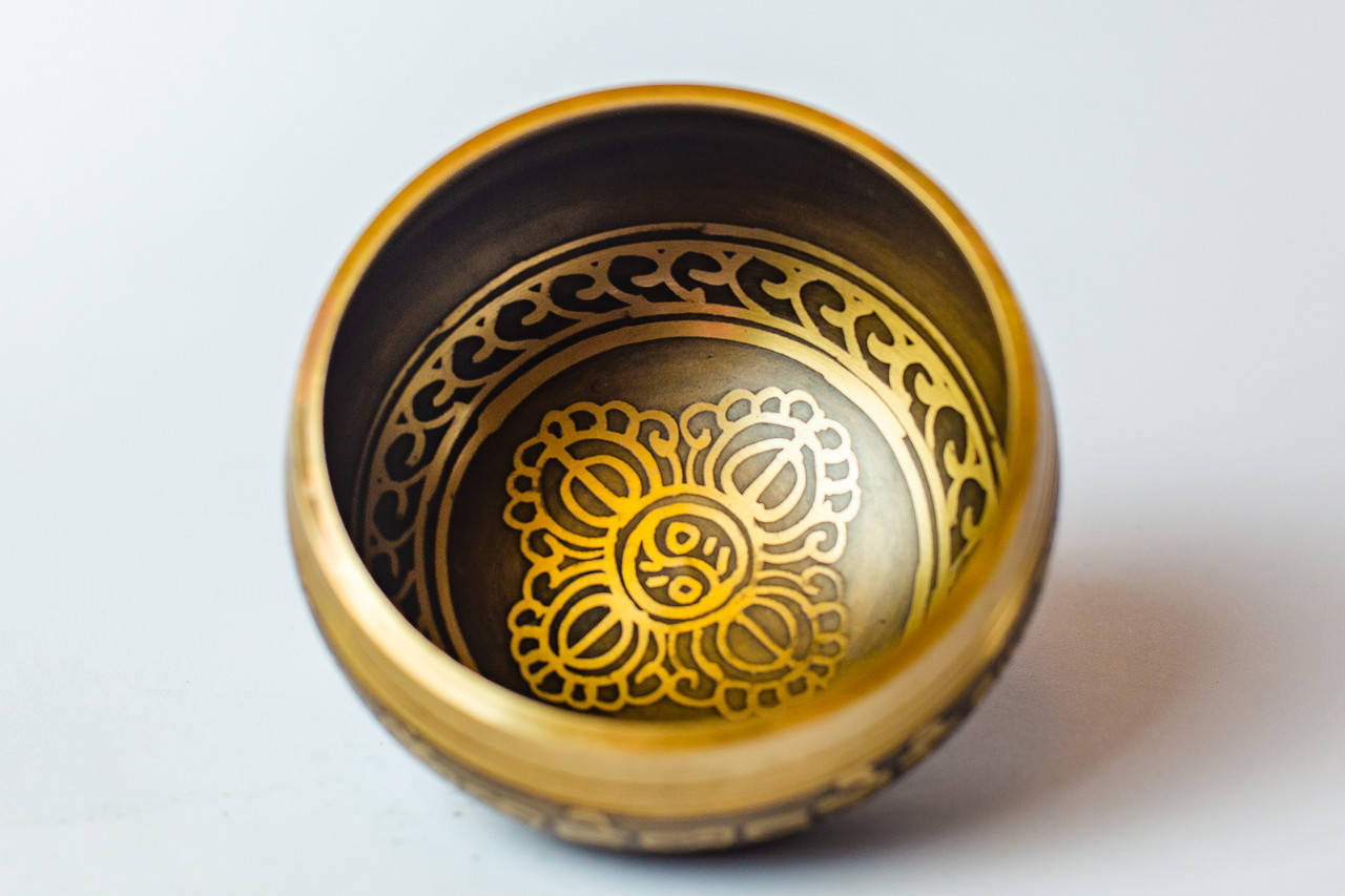 

Чаша поющая (Singing Bowl Silver Carving) "Ваджра". Непал