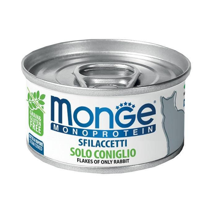 

Влажный корм Monge (Монже) CAT MONOPROTEIN Rabbit мясные хлопья, приготовленные на пару, из кролика, 80гр