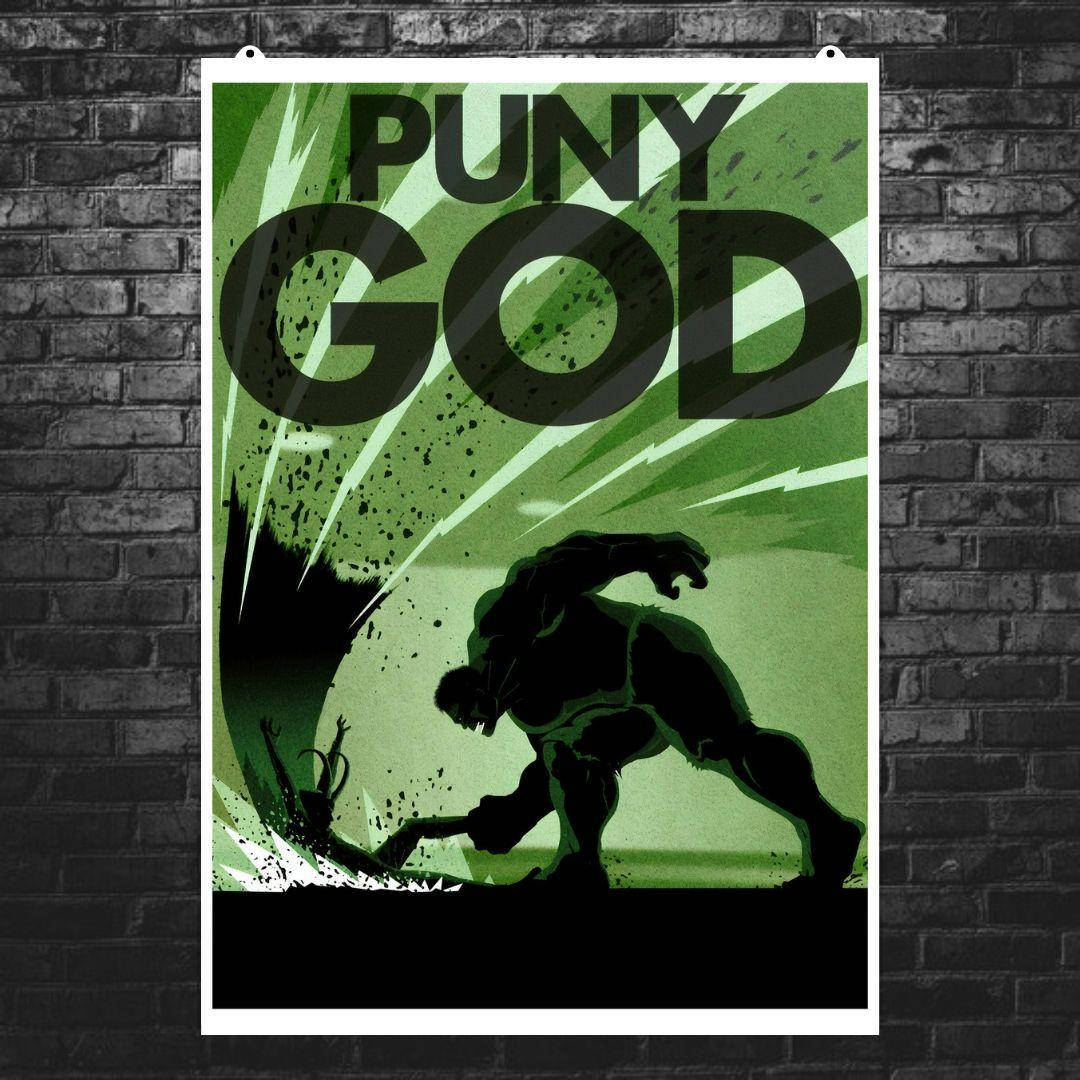 

Постер "Мелковат! Puny God!". Халк, Hulk, Локи, Loki, Мстители. Размер 42x32см (A3). Полуглянец