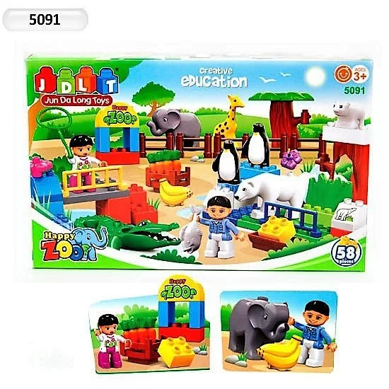 

Конструктор "JDLT" Зоопарк 58 детали крупные 5091