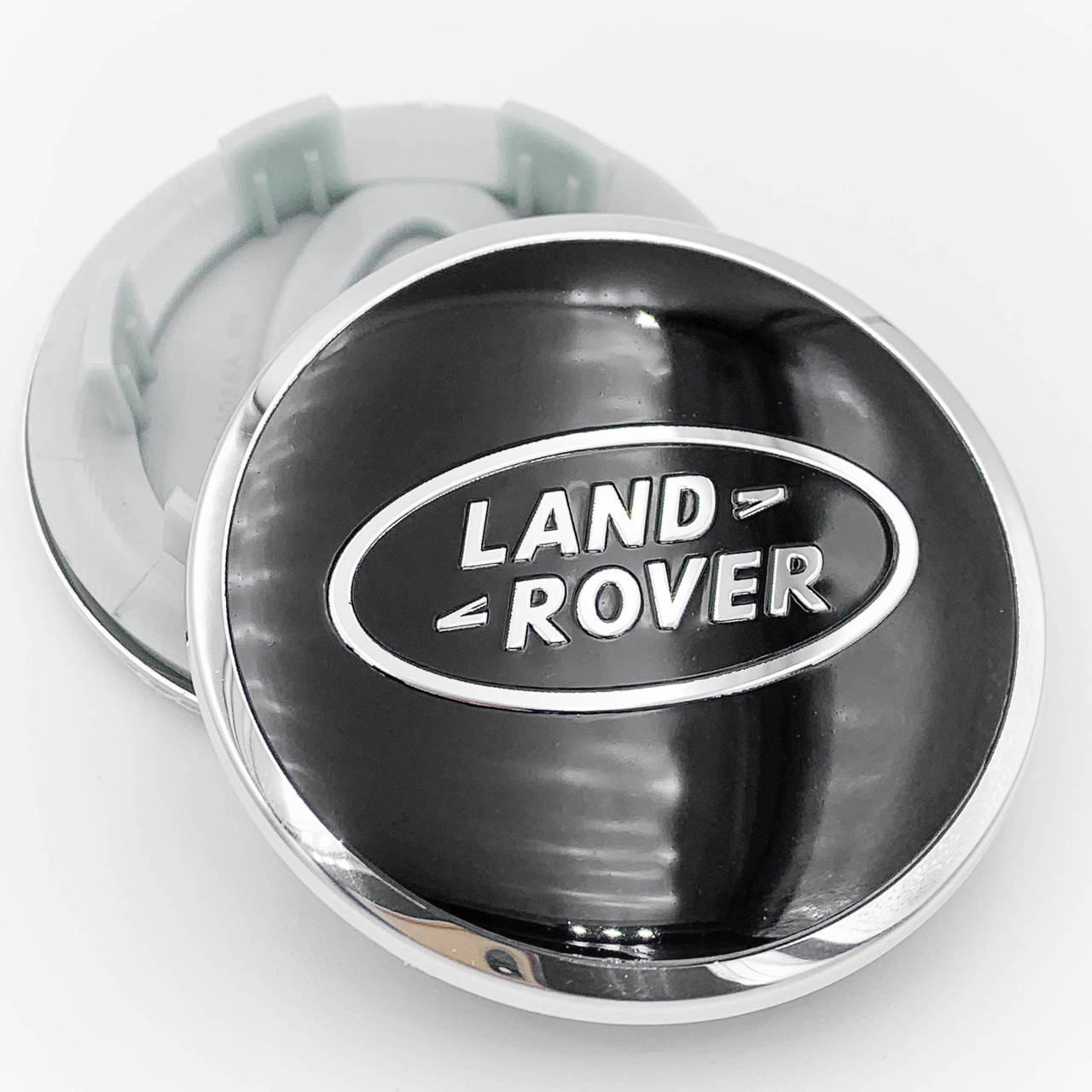 

Колпачки (заглушки) в литые диски Land Rover (Ровер) 62 мм Черный Хром ободок
