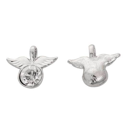 

Подвеска Finding Кулон страз крылья Металл Прозрачный страз 18 мм x 16 мм