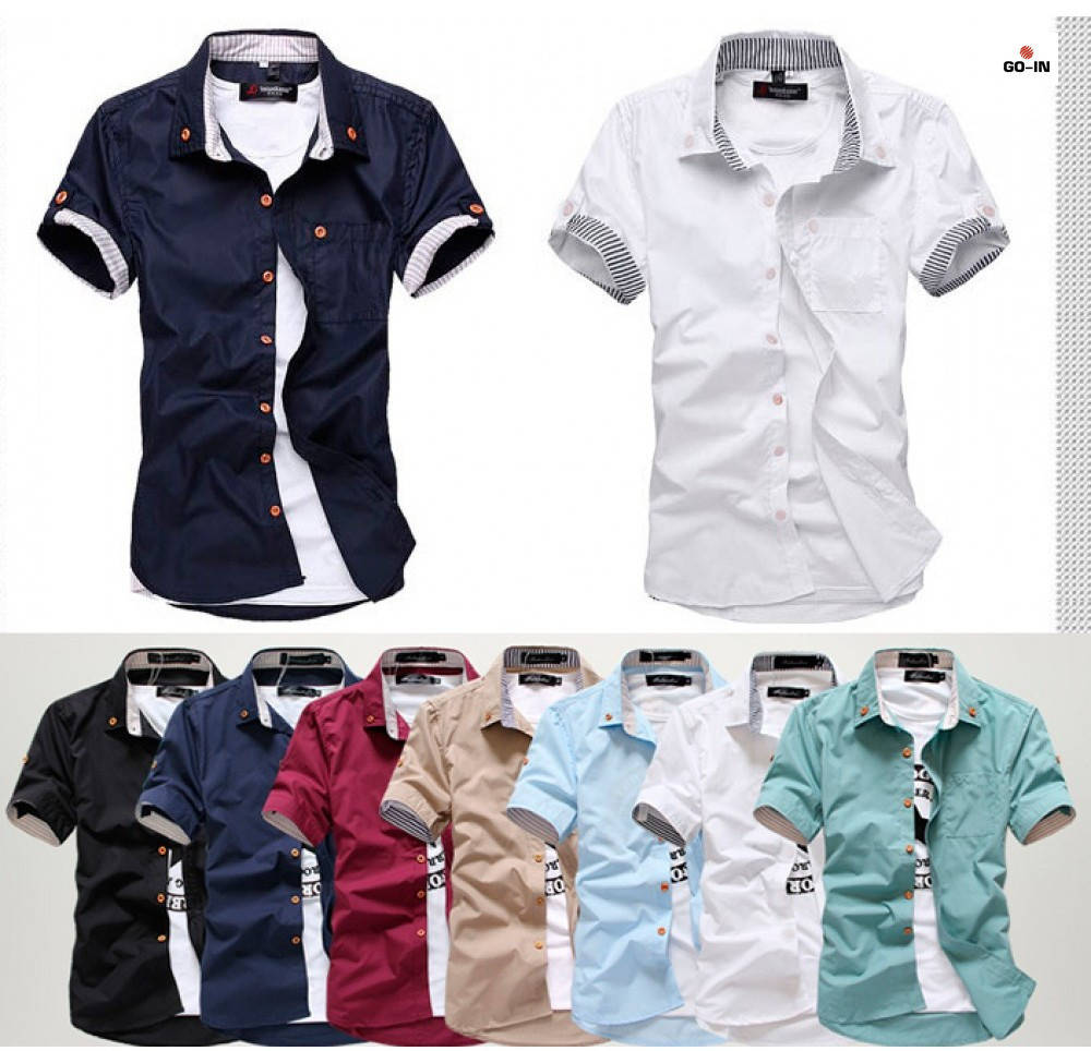 

Мужская рубашка с коротким рукавом, Белый