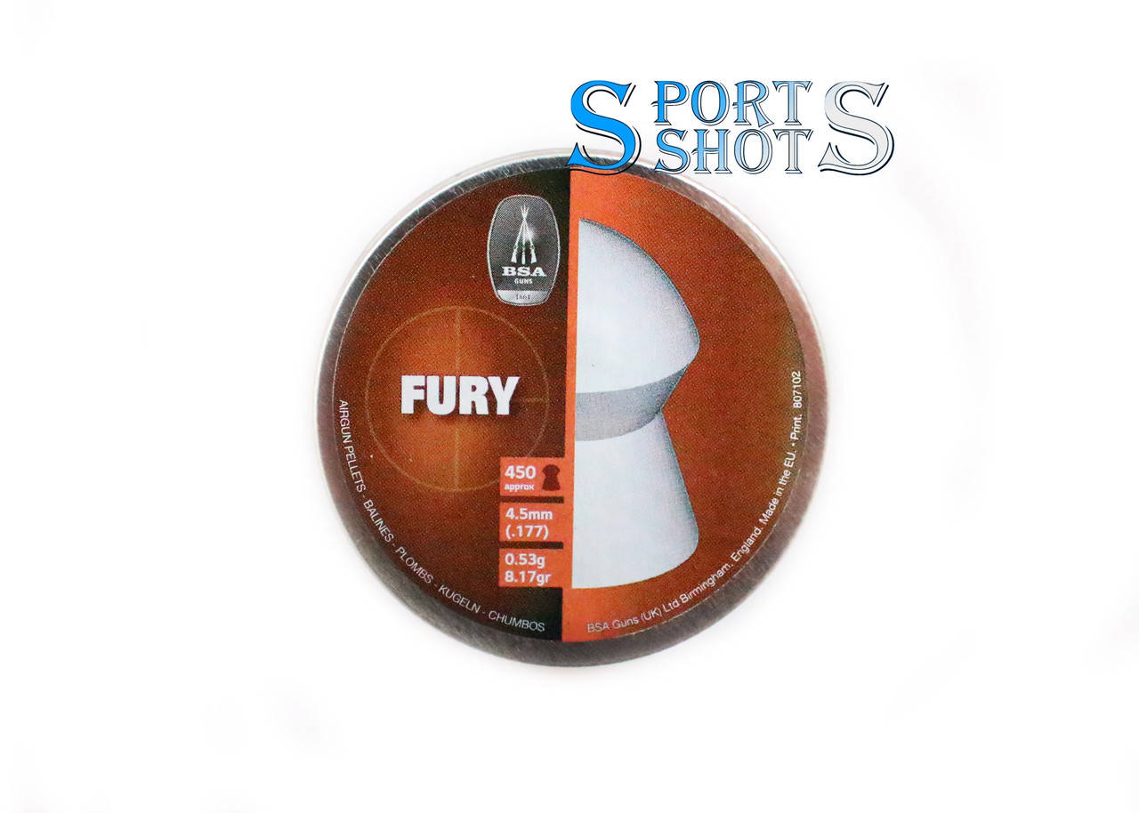 

Пули BSA Fury 4.5мм, 0.53г, 450шт/пчк